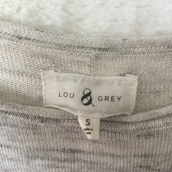 Lou & Grey Light Gray Ribside Boatneck Sweater Top - Picture 2 of 16